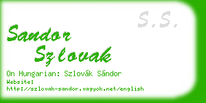 sandor szlovak business card